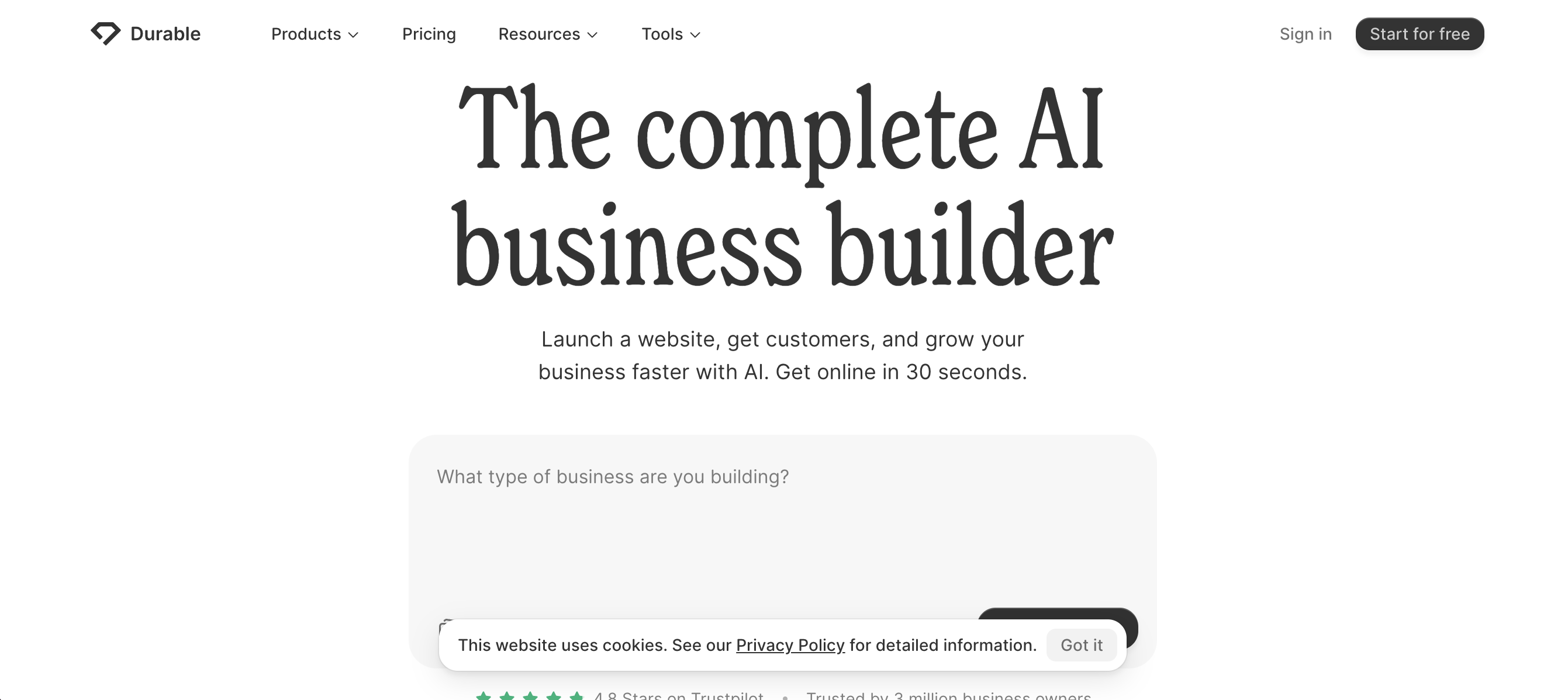 Durable公式サイト