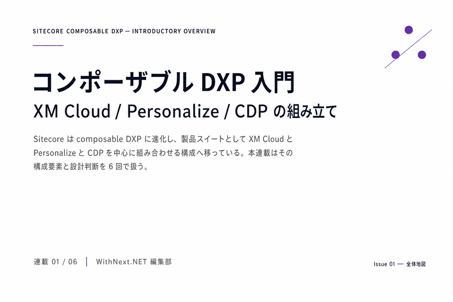 【Sitecore 連載 第1回】コンポーザブル DXP 入門 — XM Cloud / Personalize / CDP の組み立て